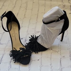 EUC Jessica Simpson Black Jillari Size 7M Wedding Prom Homecoming Shoes
